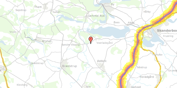 Trafikstøjkort på Holmekollen 16, 8660 Skanderborg