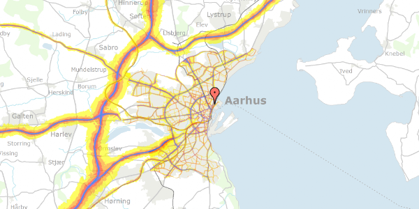 Trafikstøjkort på Kirkegårdsvej 8B, 3. 2, 8000 Aarhus C