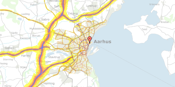 Trafikstøjkort på Kirkegårdsvej 10B, 1. 4, 8000 Aarhus C