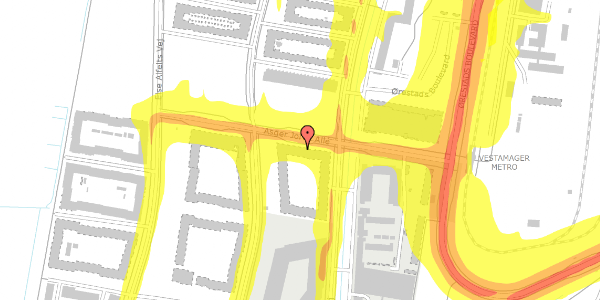 Trafikstøjkort på Asger Jorns Allé 13, 1. mf, 2300 København S