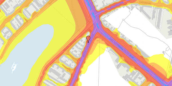 Trafikstøjkort på Øster Farimagsgade 91, 2100 København Ø