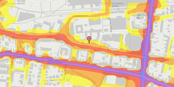 Trafikstøjkort på Howitzvej 30, 1. , 2000 Frederiksberg