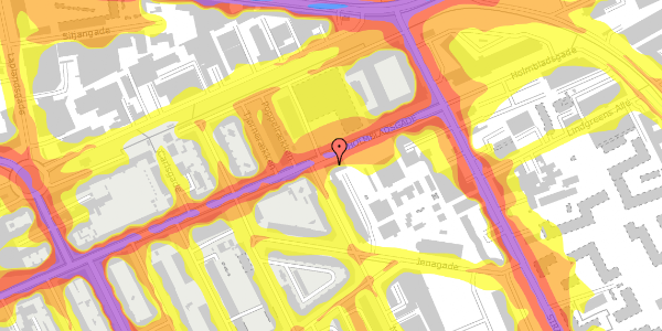 Trafikstøjkort på Holmbladsgade 118, 2300 København S