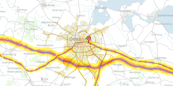 Trafikstøjkort på Østerlunden 47B, 5000 Odense C