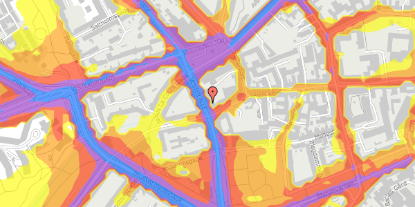 Trafikstøjkort på Vester Allé 22, st. , 8000 Aarhus C