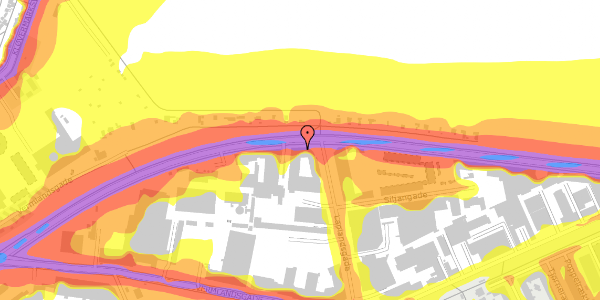 Trafikstøjkort på Uplandsgade 56, 1. , 2300 København S