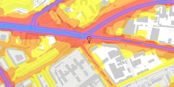 Trafikstøjkort på Vermlandsgade 40, 2300 København S