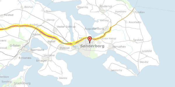 Trafikstøjkort på Augustenborg Landevej 11, 6400 Sønderborg