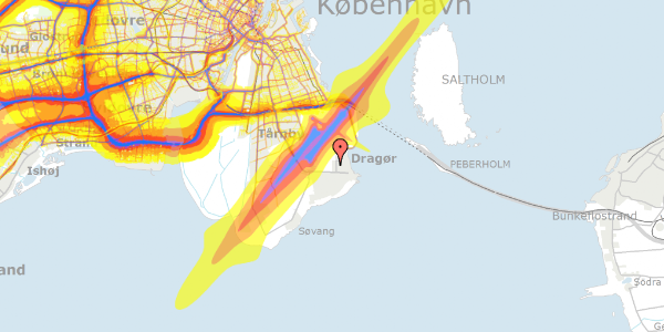 Trafikstøjkort på Køjevænget 93, 2791 Dragør