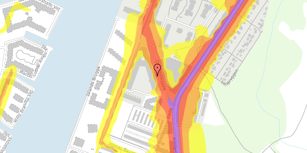 Trafikstøjkort på Drechselsgade 6B, 5. tv, 2300 København S