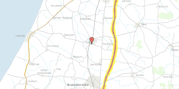 Trafikstøjkort på Sdr Alle 47, 9760 Vrå