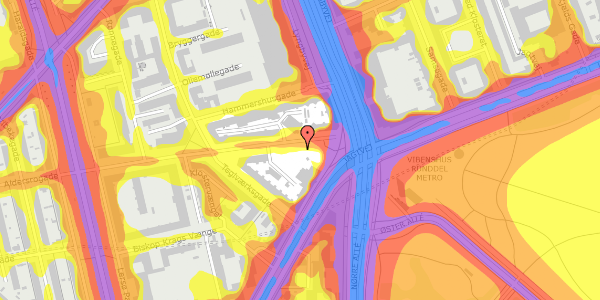 Trafikstøjkort på Aldersrogade 3, 1. , 2100 København Ø