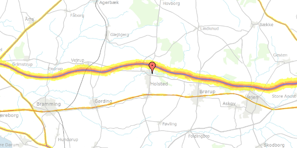 Trafikstøjkort på Åparken 77A, 6670 Holsted