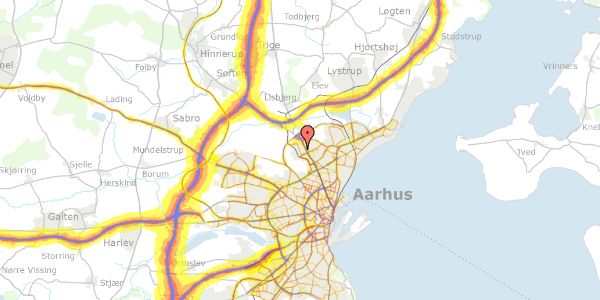 Trafikstøjkort på Hedeager 36G, 1. 14, 8200 Aarhus N