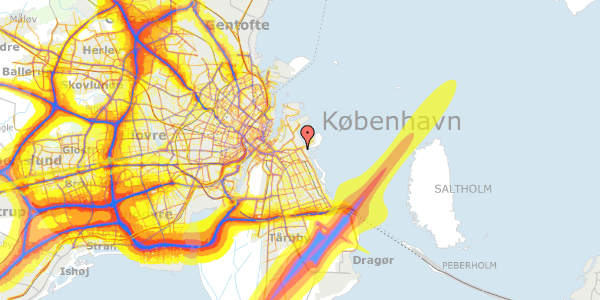 Trafikstøjkort på Yderlandsvej 7, 2300 København S