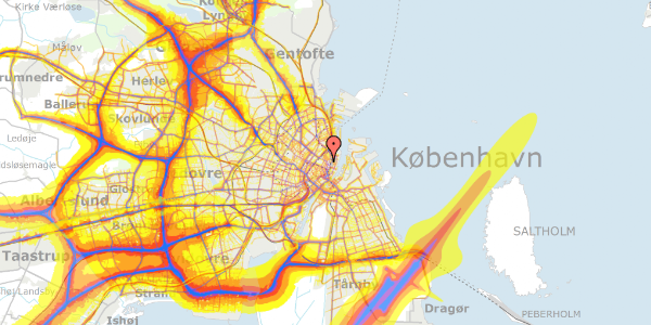 Trafikstøjkort på Adelgade 45, 1304 København K