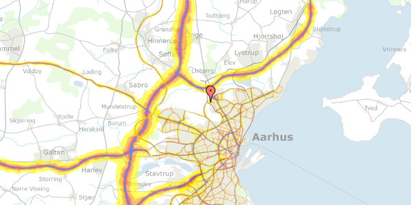 Trafikstøjkort på Paludan-Müllers Vej 501, 8200 Aarhus N