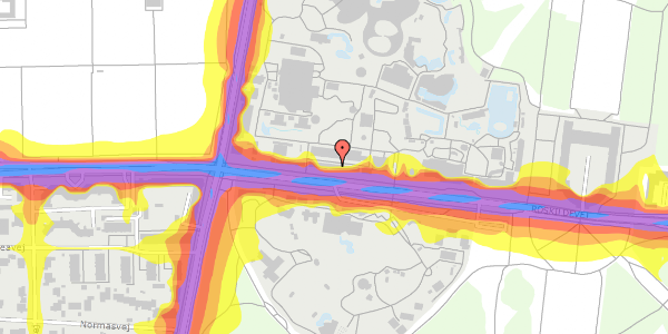 Trafikstøjkort på Roskildevej 38, 2000 Frederiksberg