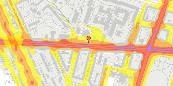 Trafikstøjkort på Finsensvej 74, 2000 Frederiksberg