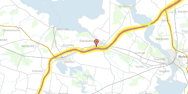 Trafikstøjkort på Tømmervej 6, 4990 Sakskøbing