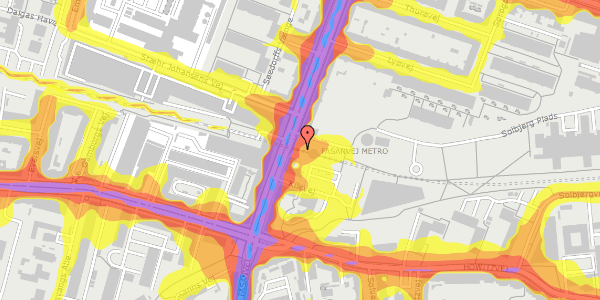 Trafikstøjkort på Nordre Fasanvej 26A, 2000 Frederiksberg