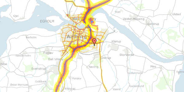 Trafikstøjkort på Myrdalstræde 27B, 1. 3, 9220 Aalborg Øst