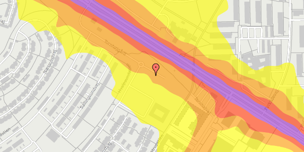 Trafikstøjkort på Tornhøjgård 27, 1. tv, 9220 Aalborg Øst