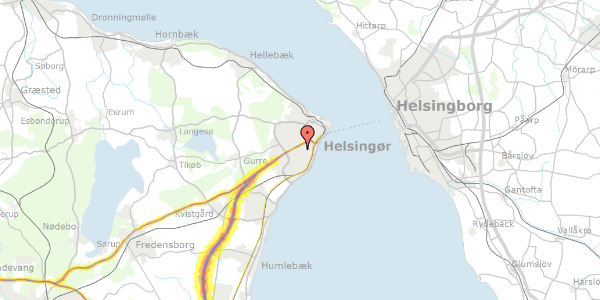 Trafikstøjkort på Rønnebær Alle 106, st. th, 3000 Helsingør