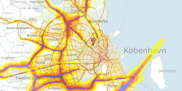 Trafikstøjkort på Svanevej 19, 2400 København NV