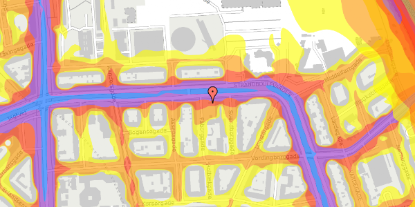 Trafikstøjkort på Fåborggade 6, 2100 København Ø