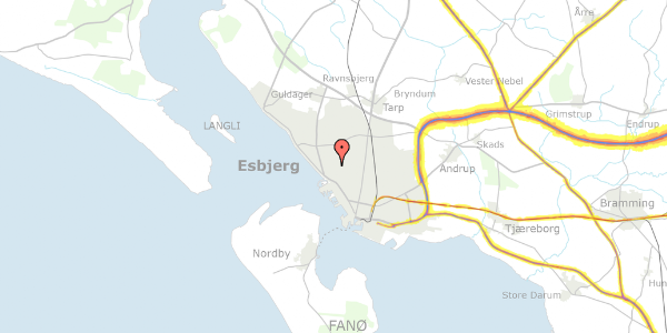 Trafikstøjkort på Enggårdsvej 59A, 6710 Esbjerg V
