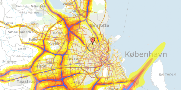 Trafikstøjkort på Dortheavej 2R, 2400 København NV