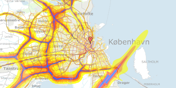 Trafikstøjkort på Tornebuskegade 5, 1131 København K