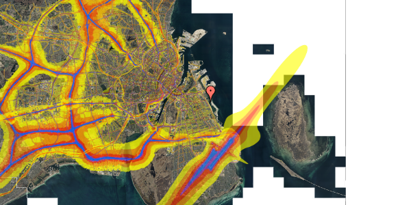 Trafikstøjkort på Krimsvej 11F, 12. tv, 2300 København S