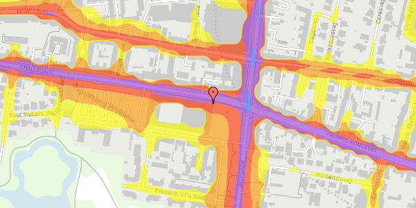 Trafikstøjkort på Smallegade 1, 1. , 2000 Frederiksberg