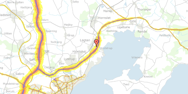 Trafikstøjkort på Lauritshøj 162, 8541 Skødstrup