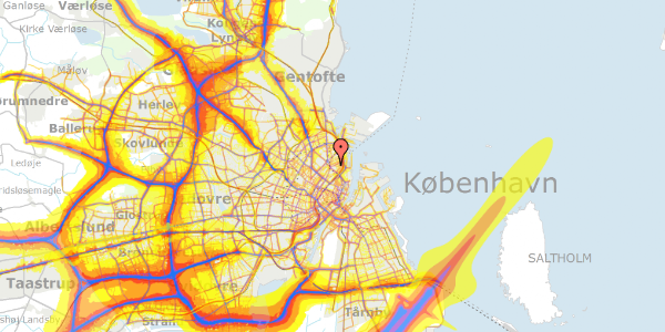 Trafikstøjkort på Classensgade 11F, 2100 København Ø