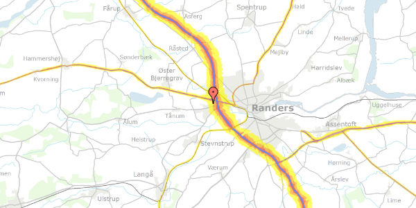 Trafikstøjkort på Kobbervej 10, 8920 Randers NV