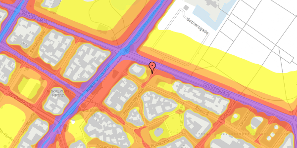 Trafikstøjkort på Rosenborggade 17, 1. th, 1130 København K