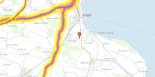 Trafikstøjkort på Kirsebærhaven 13, 4600 Køge