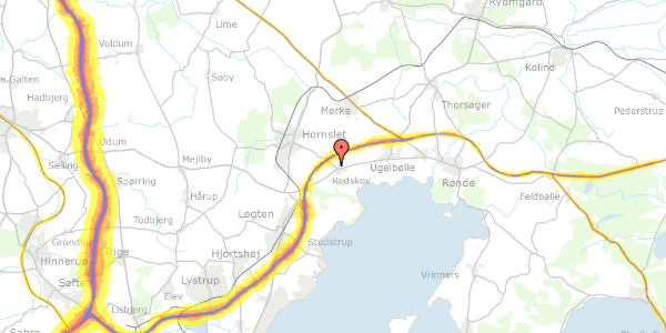 Trafikstøjkort på Kaløvigparken 33, 8543 Hornslet