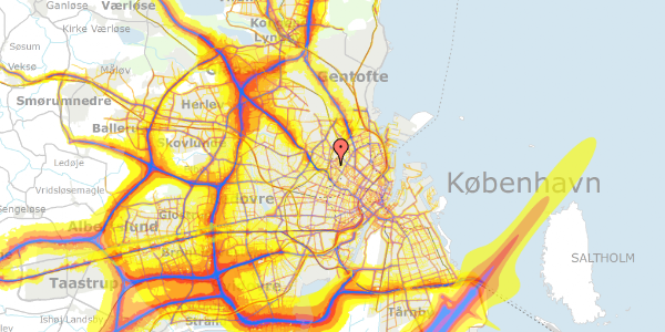 Trafikstøjkort på Esromgade 15, 2. 2210, 2200 København N