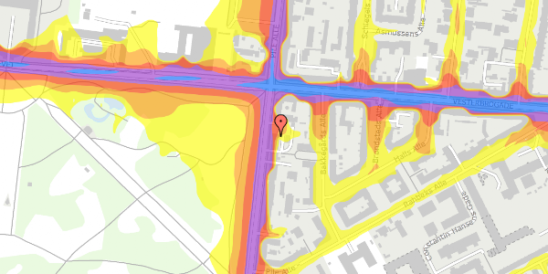 Trafikstøjkort på Pile Alle 25, st. 2, 2000 Frederiksberg