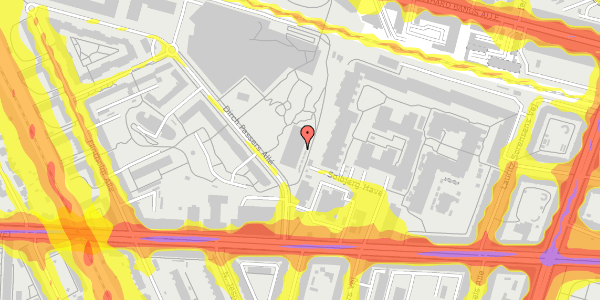 Trafikstøjkort på Dirch Passers Allé 8E, 2000 Frederiksberg