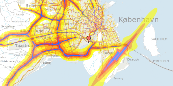 Trafikstøjkort på Hf. Musikbyen 140, 2450 København SV