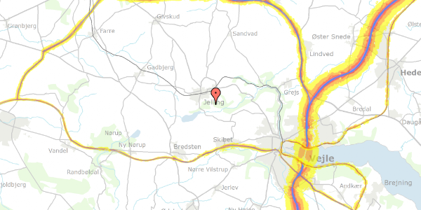 Trafikstøjkort på Skovgade 27C, 7300 Jelling