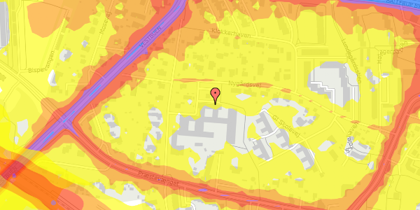 Trafikstøjkort på Nygårdsvej 35, st. 111, 2750 Ballerup