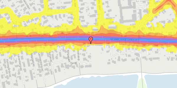 Trafikstøjkort på Gammel Køge Landevej 795, 2660 Brøndby Strand