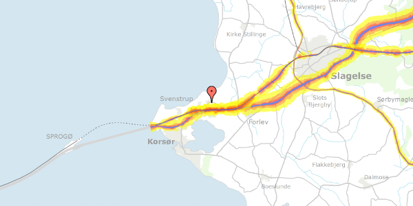 Trafikstøjkort på Knivkærvej 7, 4220 Korsør