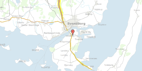 Trafikstøjkort på Sundhøjløkke 6, 5700 Svendborg